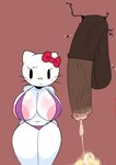 animal_genitalia animal_penis anthro areola balls big_balls big_breasts big_penis blush blush_stickers bodily_fluids bow_(feature) breasts clothing cum duo equine_genitalia equine_penis female flies_for_smell frown genital_fluids genitals glory_hole huge_balls huge_penis imminent_sex leaking_cum male navel nipple_outline one-piece_swimsuit penis saggy_balls sling_bikini swimwear thick_thighs vein veiny_penis whiskers white_body yellow_nose savagensfw hello_kitty_(series) sanrio hello_kitty_(character) arthropod equid equine fly_(animal) horse insect lagomorph leporid mammal rabbit