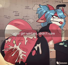anal anal_penetration animal_genitalia animal_penis anthro ball_gag bathroom bent_over big_butt big_penis black_clothing blue_hair blush blush_lines bodily_fluids body_writing breasts breath butt buttplug buttplug_in_ass buttplug_insertion caption_box clothing condom crop_top cuckold cum cum_explosion cum_from_vagina cum_in_vagina cum_inside cum_on_butt duo equine_genitalia equine_penis explicitly_stated_nonconsent female female_penetrated female_raped filled_condom forced forced_vaginal from_behind_position gag genital_fluids genitals hair horn infidelity inner_ear_fluff looking_pleasured male male/female male_penetrating male_penetrating_female male_rape male_raping_female medial_ring multicolored_body nipples non-mammal_breasts non-mammal_nipples object_in_ass penetration penile penile_penetration penis penis_in_vagina pink_body platform_standing_doggystyle plug_(sex_toy) plug_insertion public_restroom rape restroom_graffiti restroom_sex restroom_stall sex sex_toy sex_toy_in_ass sex_toy_insertion sexual_barrier_device shirt standing_doggystyle tail tally_marks tan_body tears thick_tail topwear topwear_lift torn_clothing tremble_spikes trembling_for_pleasure tuft two_tone_body under_boob vaginal vaginal_fluids vaginal_fluids_on_butt vaginal_penetration vein veiny_penis yellow_eyes marcus_gray mythology snapchat fio_(marcus_gray) dragon mythological_creature mythological_scalie scalie