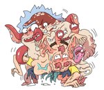 ambiguous_gender male multi_eye multi_mouth simple_background teeth tentacles white_background rickxmortyseeds adult_swim cartoon_network cronenbergian_(genre) rick_and_morty morty_smith rick_sanchez monster