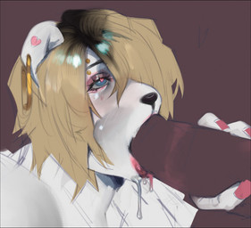 alternative_fashion anthro anthro_penetrated big_penis bimbo_anthro bimbofied black_hair bleached_hair blonde_hair blue_eyes blush bodily_fluids brown_background clothed clothing colored_nails crossdressing crossdressing_male dripping drooling duo ear_piercing ear_ring eyebrow_piercing eyelashes eyeshadow facial_piercing fellatio femboy genitals hair heart_eyes heart_symbol holding_penis lips lipstick makeup male male/male male_anthro male_penetrated male_penetrating male_penetrating_anthro male_penetrating_male nails open_mouth oral penetration penile penis penis_in_mouth piercing pink_eyeshadow pink_lips pink_lipstick pink_nails ring_piercing saliva saliva_drip saliva_string sex simple_background skimpy thick_bottom_lip white_body milkbearbunny bunny_(milkbearbunny) bear mammal better_version_at_source