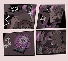 4_panel_comic 5_fingers anthro belt biped black_nose car cellphone clothed clothed_anthro clothing cute_fangs dialogue electronics ellipsis fangs fingernails fingers fully_clothed fully_clothed_anthro fur grey_body grey_fur holding_object holding_phone inside inside_car inside_vehicle male motion_lines nails phone phone_call pupils seat_belt sitting slit_pupils smartphone solo speech_bubble steering_wheel teeth text vehicle whiskers dracks flip_(dracks) sam_(dracks) domestic_cat felid feline felis mammal 2026 character_request comic digital_drawing_(artwork) digital_media_(artwork) english_text hi_res