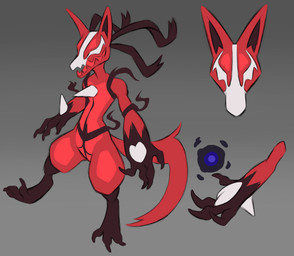 anthro corruption male red_body digivolvar nintendo pokemon generation_4_pokemon lucario pokemon_(species) symbiote absurd_res hi_res