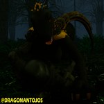 ambiguous_gender anthro black_body breasts claws clothing detailed_background dominant duo female female/ambiguous forest military_uniform night orange_eyes plant toe_claws tree uniform yellow_body dragonantojos jurassic_park jurassic_world universal_studios indoraptor_(furromantic) ripper_(jurassic_world) dinosaur prehistoric_species reptile scalie 1:1 3d_(artwork) absurd_res artist_name blender_(artwork) digital_media_(artwork) hi_res