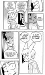 anthro clothed clothing comic cookie_(furryfight_chronicles) daigaijin dialogue duo ellipsis english_text exclamation_point female furryfight_chronicles hi_res lagomorph leporid mammal monochrome muko rabbit rodent sciurid text translated tree_squirrel