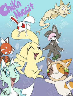 2_horns anthro black_eyes black_nose blue_body blue_ears blue_fur blue_hair blue_tail brown_body brown_ears brown_fur brown_tail claws clothing costume eyes_closed fake_claws female flying fur fursuit group hair hair_over_eye happy horn long_ears male mismatched_ears multicolored_body multicolored_ears multicolored_fur on_ear orange_body orange_ears orange_fur orange_tail pink_hair pink_nose pose red_sclera scut_tail short_tail smile sparkles sparkling_eyes tail tan_claws tan_horn text two_tone_body two_tone_fur two_tone_tail whiskers white_body white_ears white_fur white_tail white_wool wool_(fur) yellow_body yellow_ears yellow_fur yellow_tail young young_anthro young_male codeythetitan chikn_nuggit mythology cheezborger_(chikn_nuggit) cofi_(chikn_nuggit) fwench_fwy_(chikn_nuggit) iscream_(chikn_nuggit) slushi_(chikn_nuggit) sody_pop_(chikn_nuggit) ailurid arctic_fox bovid calico_cat canid canine canis caprine domestic_cat domestic_dog dragon felid feline felis fox lagomorph leporid mammal mythological_creature mythological_scalie rabbit red_panda scalie sheep true_fox 2022 artist_name digital_media_(artwork) nonbinary_(lore)