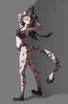 anthro bottomwear clothing female pose simple_background solo topwear welive felid feline mammal hi_res pinup