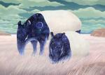 abstract_art ambiguous_gender cloud duo eyes_closed feral fur grass outside plant pose quadruped rock sky standing surrealism three-quarter_view white_body white_fur sakkan malayan_tapir mammal tapir 2018 digital_media_(artwork) digital_painting_(artwork) half-length_portrait hi_res portrait shaded soft_shading