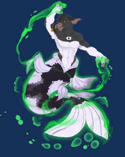 3_fingers abs anthro black_body black_fur black_hair black_scales brown_eyes ear_piercing ear_tag fin fingers fur green_magic hair looking_at_viewer magic male mermaid_tail multicolored_body multicolored_fur multicolored_scales muscular muscular_anthro muscular_male piercing scales simple_background solo split_form transparent_background two_tone_body two_tone_fur two_tone_scales two_tone_tail white_body white_fur white_scales roxlyde aquatic bovid bovine cattle holstein_friesian_cattle mammal merfolk 2026 absurd_res alpha_channel hi_res
