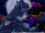 anthro bubble duo kissing male male/male romantic romantic_couple silvershadowheart mythology beyton fang_von_wulfric canid canine canis mammal mythological_canine mythological_creature werecanid werecanine werecreature werewolf wolf 4:3