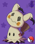 anthro male pokeball simple_background solo six343 nintendo pokemon generation_7_pokemon mimikyu pokemon_(species) 4:5 absurd_res hi_res