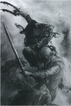 acrobatics ambiguous_gender assassin assassination blade duo_focus fantasy fight group holding_object holding_weapon killing medieval nightmare_fuel tools weapon unknown_artist warhammer_(franchise) warhammer_fantasy human mammal murid murine rat rodent skaven 2:3 greyscale hi_res monochrome official_art painting_(artwork) traditional_media_(artwork)