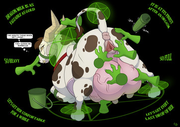 2_horns animal_genitalia animal_vulva anus ass_up big_teats big_udders bodily_fluids bovine_genitalia bovine_teats bovine_udders bovine_vulva breast_milking butt cloven_hooves disembodied_hand female feral feral_focus genitals ghost_hand group hooves horn lactating magic_bondage milk_pail muzzle_(object) muzzled puffy_anus raised_tail sharp_teeth solo_focus spread_vulva spreading summoning_circle tail tail_anus tail_tuft teats teeth text tuft udders vein veiny_teats veiny_udders vulva mcfan mythology bovid bovine cattle dragon hybrid mammal mythological_creature mythological_scalie scalie english_text hi_res