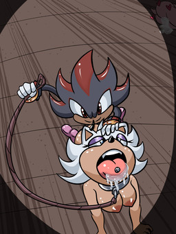 all_fours anthro bodily_fluids collar collar_pull cum cum_inside drooling duo female genital_fluids male male/female saliva roughlove69 sega sonic_the_hedgehog_(series) rouge_the_bat shadow_the_hedgehog bat eulipotyphlan hedgehog mammal 3:4 hi_res