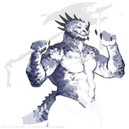 abs anthro axe battle_axe biceps blue_body blue_scales claws clothed clothing facial_horn green_eyes holding_object holding_weapon horn male melee_weapon muscular muscular_anthro muscular_male nose_horn partially_clothed pecs scales simple_background smile solo standing teeth warrior weapon weapon_on_shoulder white_background uretnik microsoft the_elder_scrolls crookmire argonian scalie 1:1 half-length_portrait hi_res portrait sketch