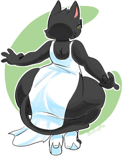 4_fingers anthro bedroom_eyes big_butt black_body black_fur bottom_heavy butt butt_focus cat_tail cheek_tuft clothed clothing crossdressing crossdressing_male crouching curvy_figure dress eyelashes eyewear facial_tuft feet femboy fingers footwear fur glasses hair high_heeled_sandals high_heels huge_butt huge_thighs jewelry lips looking_at_viewer male male_anthro narrowed_eyes necklace no_underwear pink_inner_ear rear_view rectangular_glasses sandals seductive shoes slightly_chubby slightly_chubby_anthro slightly_chubby_male solo thick_thighs toes tuft voluptuous voluptuous_anthro voluptuous_male white_clothing white_dress white_footwear white_high_heels wide_hipped_anthro wide_hipped_male wide_hips yellow_sclera bulluppa hevy_(character) domestic_cat felid feline felis mammal 2025 colored digital_drawing_(artwork) digital_media_(artwork) hi_res shaded