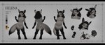 anthro belly black_bars black_nose breasts butt female fur genitals hair looking_at_viewer nipples nude pregnant pregnant_anthro pregnant_female pussy simple_background smile solo standing text slimyundershellbusiness paledrake helena_(paledrake) bat-eared_fox canid canine fox mammal absurd_res digital_media_(artwork) english_text hi_res letterbox model_sheet