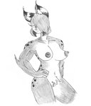 anthro areola arm_tuft big_breasts big_ears big_hands biped bobtail breasts chest_tuft ear_tuft eyebrows female female_anthro fur genitals hair humanoid_genitalia humanoid_pussy inner_ear_fluff markings navel nipples nude one_eye_obstructed pubes pupils pussy short_hair short_tail shoulder_tuft simple_background slit_pupils solo spots spotted_body spotted_fur tail thick_eyebrows thick_thighs tuft white_background wide_hips efradraws northwind_(efradraws) yamane_(efradraws) felid feline lynx mammal absurd_res graphite_(artwork) hi_res monochrome sketch traditional_media_(artwork)