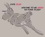 anal anal_fingering anthro anus bodily_fluids degradation duo fingering lube male musk offscreen_character puffy_anus sex simple_background sleep_molestation sleep_sex sleeping sweat text hhbrother manny_(hhbrother) arthropod insect mantis unidentified_species monochrome sketch