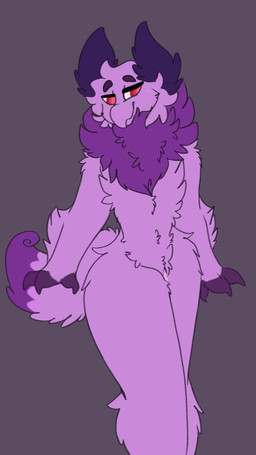 andromorph anthro bodily_fluids cum cum_on_vulva fluffy genital_fluids hand_on_head intersex mane pose red_eyes smile smirk solo arthropod insect lepidopteran moth 9:16 hi_res