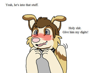 anthro arousal_focus aroused beard black_text blue_eyes blush bodily_fluids brown_beard brown_body brown_facial_hair brown_fur brown_hair cheek_tuft clothed clothing dialogue drooling facial_hair facial_tuft floppy_ears folded_ears fur grey_clothing grey_sclera grey_shirt grey_tank_top grey_topwear hair handpaw male male_anthro open_mouth paws pink_blush pink_nose pink_tongue saliva shirt simple_background snout solo sweat sweatdrop tank_top text tongue topwear tuft white_background white_body white_fur white_inner_ear wide_eyed yellow_body yellow_fur sebdoggo blue_(sebdoggo) bird_dog canid canine canis chow_chow domestic_dog golden_retriever hunting_dog mammal mixed_breed retriever spitz 2015 aliasing digital_drawing_(artwork) digital_media_(artwork) english_text flat_colors microsoft_paint_(artwork) trans_(lore) trans_man_(lore)