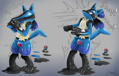 blissful bound breath clothing drone edging encasement goo_transformation kneading latex latex_clothing latex_skinsuit latex_toy liquid_latex lock_bulge lucario_transformation male null_bulge skinsuit squeaking tight_clothing toy transformation trapped riggedreded nintendo pokemon generation_4_pokemon lucario pokemon_(species) 2025 hi_res