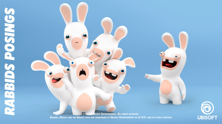 ambiguous_anthro ambiguous_gender anthro bite blue_background buckteeth ear_bite featureless_crotch featureless_legs frown frowning_at_viewer fur gesture group hand_gesture hand_on_face hand_pawpads holding_ear laughing_at_another light logo long_ears looking_at_viewer mitten_hands multicolored_body narrowed_eyes no_eyebrows noseless nude_ambiguous nude_anthro open_frown open_mouth open_smile pawpads pointing pointing_at_another reaching_towards_viewer red_tongue simple_background smile smiling_at_viewer squint standing tan_body tan_eyelids tan_inner_ear tan_pawpads tan_skin teeth text tongue tongue_out two_tone_body white_body white_fur worried_look perrine_lozinguez raving_rabbids rayman_(series) ubisoft lagomorph mammal rabbid 16:9 2019 3d_(artwork) autodesk_maya_(artwork) colored dated digital_media_(artwork) english_description english_text hi_res lighting official_art shaded substance_painter_(artwork) widescreen zbrush_(artwork)