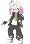 clothing cosplay crown fangs female fingerless_gloves footwear gloves hair handwear headgear jacket jewelry markings mask mole_(marking) necklace pseudo_hair short_hair solo teeth tentacle_hair tentacles topwear yellow_eyes theartoftigara nintendo pokemon splatoon team_skull guzma_(pokemon) pearl_(splatoon) animal_humanoid cephalopod cephalopod_humanoid humanoid inkling marine marine_humanoid mollusk mollusk_humanoid 2017 crossover