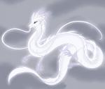 ambiguous_gender feral fur hair simple_background solo tail white_body white_fur white_hair taykoe asian_mythology east_asian_mythology mythology dragon eastern_dragon mythological_creature mythological_scalie scalie 2018 digital_media_(artwork)