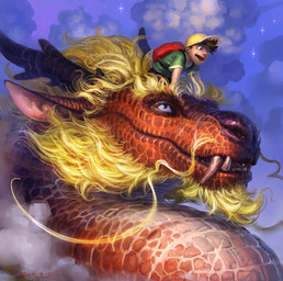 backpack carrying_another clothed clothing cloud duo feral hair hat headgear headwear horn larger_male male on_head open_mouth sharp_teeth size_difference sky smaller_male smile teeth whiskers taran_fiddler asian_mythology east_asian_mythology mythology dragon eastern_dragon human mammal mythological_creature mythological_scalie scalie 2017 digital_media_(artwork) hi_res