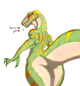anthro blush butt butt_focus dialogue female question solo jenghck greeva_(jenghck) boa_(snake) boinae emerald_tree_boa reptile scalie snake colored shaded