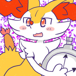 ambiguous_anthro ambiguous_gender anthro biped blush blush_stickers clock food front_view micro object_in_tail open_:3 open_mouth pocketwatch shrimp_(food) simple_background solo tail three-quarter_view watch annyui0611 nintendo pokemon braixen canid generation_6_pokemon mammal pokemon_(species) 1:1 2024 bust_portrait digital_drawing_(artwork) digital_media_(artwork) hi_res japanese_description portrait translated_description