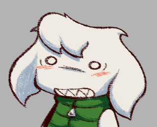anthro blush blush_lines clothing female fur green_clothing green_jacket green_topwear grey_background growling hair jacket sharp_teeth simple_background sleeveless_jacket solo teeth topwear white_body white_eyes white_fur white_hair zipper oofmasterxd cave_story toroko lagomorph mammal mimiga 2025 half-length_portrait portrait