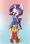 2014 alasou anthro anthrofied applejack_(mlp) binoculars blonde_hair blue_eyes chibi clothing duo equine female freckles friendship_is_magic green_eyes hair horn horse mammal my_little_pony pony ponytail purple_eyes rarity_(mlp) sitting standing unicorn
Rating: Safe
Score: 8
User: 2DUK
Date: March 18, 2014
