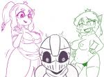 breasts cleavage clothed clothing crown female group headgear male nipple_tape not_furry pasties pregnant princess royalty sharp_teeth tape teeth nekofy towergirls goblin_princess human_princess knight_(towergirls) goblin human humanoid mammal 2017 4:3 hi_res sketch