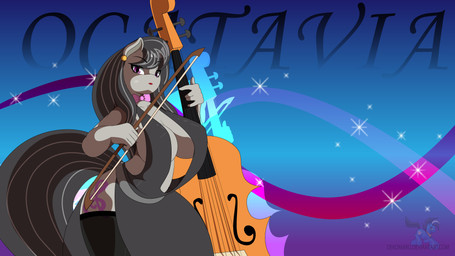 anthro anthrofied big_breasts bow_(stringed_instrument) bowed_string_instrument breasts cello cleavage clothed clothing female huge_breasts musical_instrument solo string_instrument dekomaru friendship_is_magic hasbro my_little_pony octavia_(mlp) earth_pony equid equine horse mammal pony 16:9 2015 hi_res widescreen