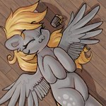 ^3^ blonde_hair blonde_mane cutie_mark eyebrows eyelashes eyes_closed feathered_wings feathers female feral food freckles fur grey_body grey_feathers grey_fur hair lying mane muffin on_back solo spread_wings wings krista-21 friendship_is_magic hasbro my_little_pony mythology derpy_hooves_(mlp) equid equine mammal mythological_creature mythological_equine pegasus 1:1 2023 digital_media_(artwork) hi_res