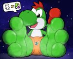 3_toes anthro earth feet foot_fetish foot_focus foot_play macro male planet soles solo space toes ahedeg mario_bros nintendo the_great_gonzales_jr yoshi