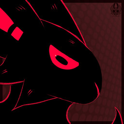anthro black_body black_fur cheek_tuft facial_tuft fluffy fur grumpy male red_eyes side_view solo tuft airymiller eyestrain_warning lagomorph leporid mammal rabbit 1:1 hi_res icon
