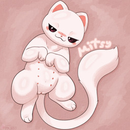 beady_eyes bedroom_eyes belly_nipples blush cat_smile clitoris female feral fluffy fluffy_tail fur genitals glistening glistening_body glistening_tail glistening_thighs looking_at_viewer lying multi_nipple narrowed_eyes nipples on_back paw_pose pose quadruped seductive solo tail vulva white_body white_fur pankatares mitsy_(wolps) domestic_cat felid feline felis mammal 1:1 2026 digital_drawing_(artwork) digital_media_(artwork) shaded soft_shading