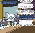 age_difference answering anthro ask_blog beverage canid canine comic container cup english_text felix_a_fox fennec_fox fox humanoid male mammal notched_ear old older_anthro older_male speech_bubble storytelling text true_fox wintersgardencomic