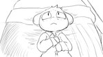16:9 2023 animal_crossing anthro bed bedroom bodily_fluids clothed clothing collared_shirt digital_drawing_(artwork) digital_media_(artwork) dragonweirdo furniture greyscale hi_res looking_up male mammal marshal_(animal_crossing) monochrome nintendo rodent sad sciurid sketch solo tail tears tree_squirrel widescreen