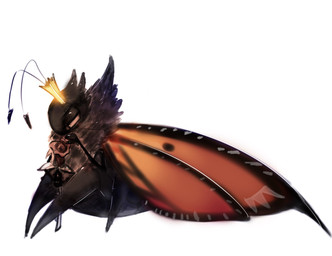 2_antennae 4_wings ambiguous_gender antennae_(anatomy) arthropod_abdomen black_antennae black_body crown eyespots flower folded_wings gold_crown head_tuft headgear holding_flower holding_object holding_rose insect_wings lepidopteran_wings markings monotone_body multi_wing multicolored_wings narrowed_eyes nude orange_wings pink_rose plant rose_(flower) ruff side_view simple_background sitting solo tuft white_background wings jc7uhuneuoq7bnv disney hoppers_(disney) pixar titus_(hoppers) arthropod butterfly insect lepidopteran monarch_butterfly taur hi_res