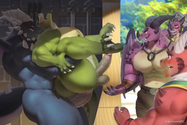 abs anal anal_penetration anthro anthro_on_anthro anthro_penetrated anthro_penetrating anthro_penetrating_anthro areola arm_spikes balls balls_deep barazoku beard being_watched big_butt big_muscles big_pecs blue_body blue_scales blush bodily_fluids bottomwear bouncing_balls bouncing_pecs bouncing_penis bulge butt claws clothed clothing darkened_balls darkened_genitalia darkened_penis deltoids dominant dominant_anthro dominant_male duo erect_nipples erection eyebrows eyes_closed facial_hair facial_spikes fangs from_behind_position full_nelson full_nelson_(legs_held) genital_fluids genitals glans green_body green_scales grin group horn huge_muscles huge_pecs huge_thighs humanoid_genitalia humanoid_penis leaking_precum looking_at_another looking_pleasured male male/male male_penetrated male_penetrating male_penetrating_male manly membrane_(anatomy) membranous_wings moan multi_horn muscular muscular_anthro muscular_arms muscular_bottom muscular_legs muscular_male muscular_on_muscular muscular_thighs muscular_top nipple_piercing nipples nude open_mouth pants pants_only pecs penetration penile penile_penetration penis penis_in_ass piercing plant plap_(sound) precum precum_string public public_nudity public_sex purple_body purple_scales red_body red_scales reverse_stand_and_carry_position scales sex sharp_teeth shirt shoulder_spikes side_view smile spikes spikes_(anatomy) standing standing_sex stone_wall submissive submissive_anthro submissive_male tail tail_spines teeth text thick_eyebrows thick_penis thick_thighs thrusting topless topwear tree underbite vein veiny_penis wall_(structure) wings wristband raccoon21 activision european_mythology mythology spyro_reignited_trilogy spyro_the_dragon bubba_(spyro) delbin_(spyro) halvor_(spyro) nestor_(spyro) ragnar_(spyro) rescued_dragons_(spyro) dragon mythological_creature mythological_scalie reptile scalie western_dragon 2026 animated english_audio english_text hi_res short_playtime sound webm