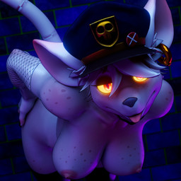 anthro areola armwear big_breasts blep breasts clothing ear_piercing ear_ring female fishnet_armwear fishnet_clothing glowing glowing_eyes hairless_tail hat headgear headwear legwear nipples orange_sclera piercing pupils rat_tail red_eyes ring_piercing slit_pupils solo tail thigh_highs tongue tongue_out wanseke warfaremachine_(modeler) officer_flint_(foresttherotten) mammal murid murine rat rodent 1:1 3d_(artwork) digital_media_(artwork) hi_res