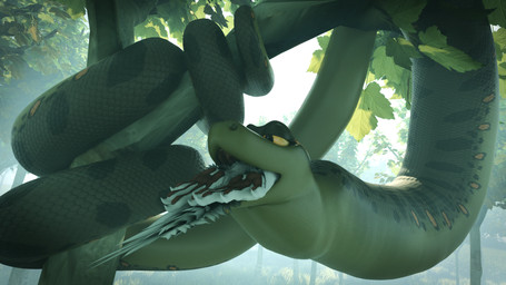 ambiguous_gender anthro dominant duo feral male size_difference swallowing vore thelastslice snek3d_(modeller) anaconda_(snek3d) slice_(thelastslice) anaconda boa_(snake) boinae reptile scalie sergal snake 16:9 3d_(artwork) blender_(artwork) digital_media_(artwork) hi_res widescreen