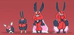 ambiguous_gender anthro beard evolutionary_family eyes_closed facial_hair female fur group male red_body red_fur white_body gharug nintendo pokemon pokemon_reloaded mabonny oribonny pokemon_(species) whisbonny