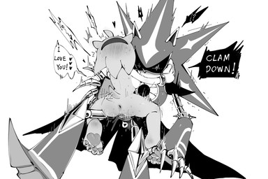 accessory anthro anus barefoot bodily_fluids bracelet breasts butt claws dialogue duo feet female genitals hair_accessory hairband heart_symbol hindpaw jewelry machine male male/female nude nude_female paws penis rough_sex sex speech_bubble sweat tail text vulva chillidog0 sega sonic_the_hedgehog_(series) amy_rose metal_sonic neo_metal_sonic eulipotyphlan hedgehog mammal robot english_text hi_res monochrome