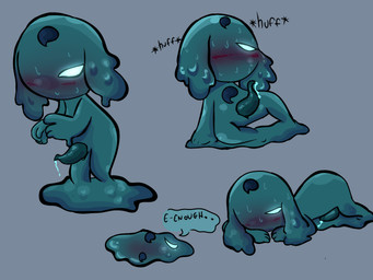 ass_up blush bodily_fluids cum genital_fluids leaking_cum male penis_tentacles simple_background solo sweat tentacles yeetymcbeet sgt._frog giruru amphibian frog goo_creature goo_humanoid humanoid keronian 4:3 hi_res shaded