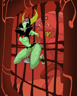 areola armor blush bodily_fluids breasts clothed clothing duo ejaculation female female_orgasm female_penetrated footwear freckled_arms freckled_face freckled_legs freckled_thighs freckles genital_fluids genitals gloves green_body green_skin hair handwear headgear helmet inside long_hair looking_pleasured male male/female male_penetrating male_penetrating_female medium_breasts navel noseless orgasm_face penetration pink_sclera pose red_body red_skin sex sex_toy shoes socks sweat tear_trough teeth through_bars torn_clothing vaginal_fluids vaginal_squirting ventral_groove vulva white_hair wrist_grab ghostgallora disney the_sin_(heinrich_lossow) wander_over_yonder lord_dominator alien alien_humanoid humanoid 2025 absurd_res colored detailed digital_drawing_(artwork) digital_media_(artwork) hi_res inspired_by_formal_art