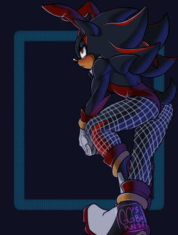 anthro black_body black_fur blush bunny_costume clothed clothing costume crossdressing fake_ears fake_rabbit_ears fishnet_clothing fishnet_legwear footwear fur gloves hair handwear legwear male shoes simple_background solo tail ggs_busyrn sega sonic_the_hedgehog_(series) shadow_the_hedgehog eulipotyphlan hedgehog mammal absurd_res digital_media_(artwork) hi_res